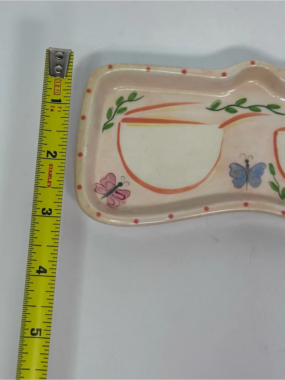 Bella Casa Ganz Eyeglass Sunglasses Holder Tray Butterflies Ceramic Desk Dish